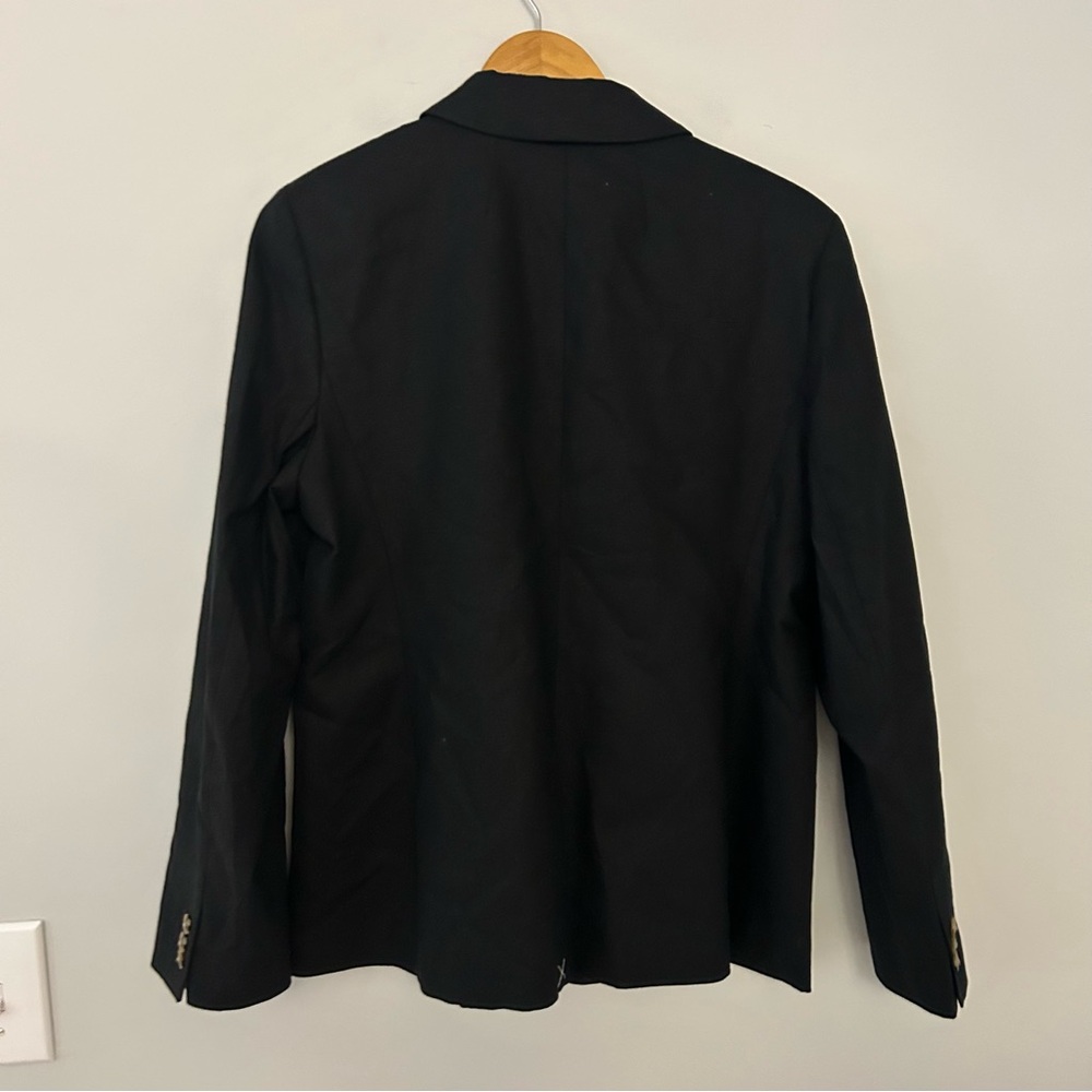 NWT J. Crew Linen-Blend One-Button Black Blazer - Picture 4 of 5